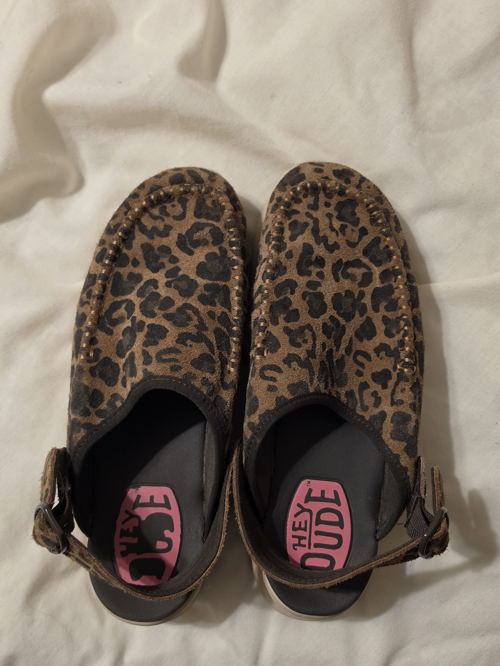 Hey Dude Womens Delray Clog - Suede Leopard Print